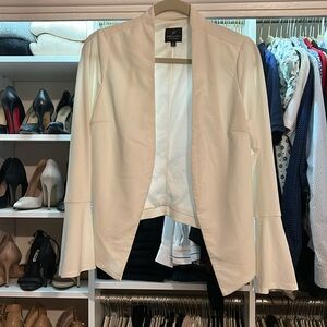 Women’s XS white sheer blazer, flare sleeves